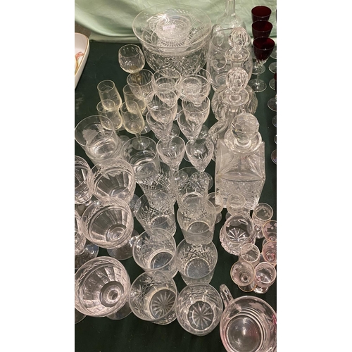 328 - Qty of crystal and other glassware including decanter, jugs and bowl (condition mainly good, 1 decan... 