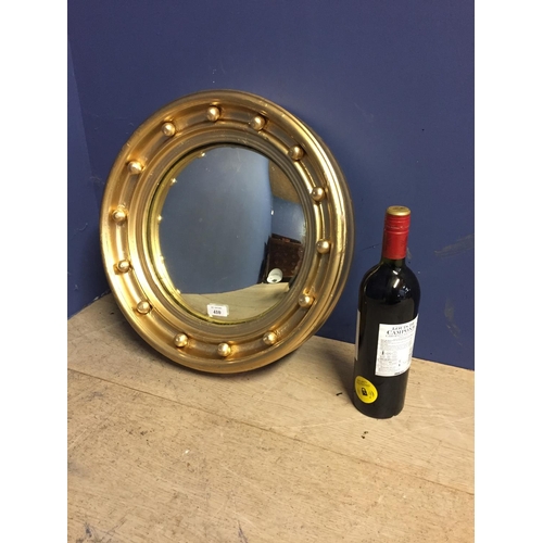 410 - Regancy gilded circular convexed hall mirror