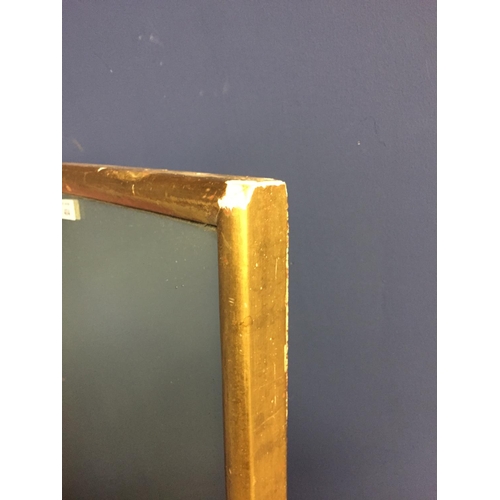 414 - Tall gilt framed wall mirror, 165 cm H x 45cmW overall and black office type chair (wear to back)