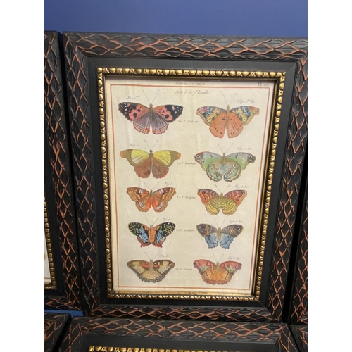 64 - Good set of 8 modern framed and glazed modern prints of butterflies, overall including frame 35 x 26... 