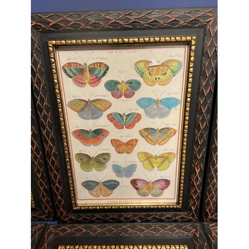 64 - Good set of 8 modern framed and glazed modern prints of butterflies, overall including frame 35 x 26... 