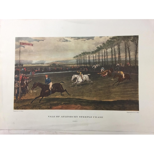 125 - Folder containing a large quantity of hunting and equine prints C19th and later,  One Alfred Munning... 