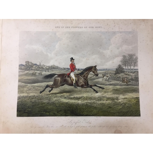 125 - Folder containing a large quantity of hunting and equine prints C19th and later,  One Alfred Munning... 