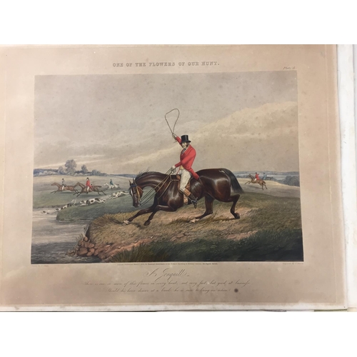 125 - Folder containing a large quantity of hunting and equine prints C19th and later,  One Alfred Munning... 