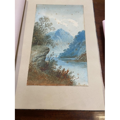 91 - Album of a large qty of, C19th and later pencil sketches, oil painting, water colour etc