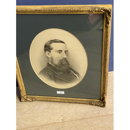 66 - C19th Pencil drawing , oval,  titled verso, Henry Vth marquis of Aylesbury,  31 x 25cm , Framed and ... 