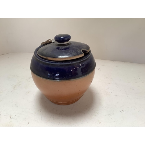 552 - Doulton & Slaters patent onion shaped stoneware vase c1890 green, gold and sepia colourway  43 cmH i... 