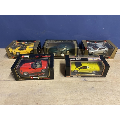 419 - 5 model cars boxed, to include Maisto, Special Edition Lamborghini Diablo (1990) ; Burago, Porsche 9... 