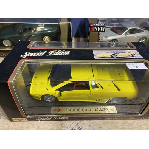 419 - 5 model cars boxed, to include Maisto, Special Edition Lamborghini Diablo (1990) ; Burago, Porsche 9... 