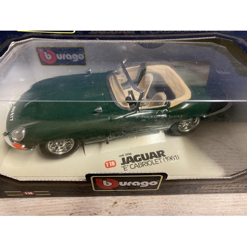 420 - A collection of 4 boxed,  Special edition Maisto, Jaguar XK8. 1:18; Burago Jaguar SS 100 (1937); Mai... 