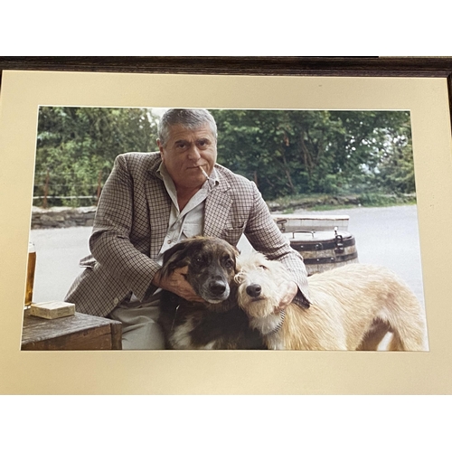 429 - The famous Roux Family Chefs memorabilia: Framed and glazed photograph of Albert Roux with his dogs ... 