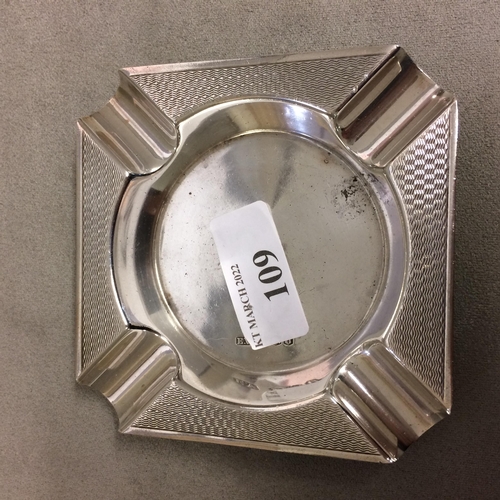 109 - Two sterling silver ashtrays together with a sterling silver toast rack, various dates and makers, 6... 