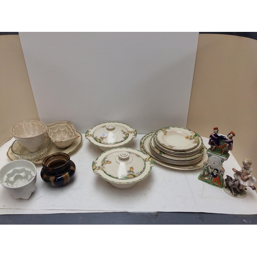 137 - Quantity of China to include Copeland Spode, vintage jelly moulds, part dinner sets etc