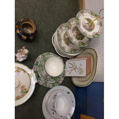 137 - Quantity of China to include Copeland Spode, vintage jelly moulds, part dinner sets etc