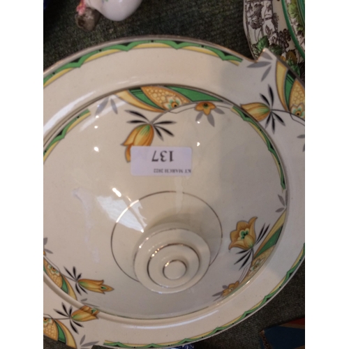 137 - Quantity of China to include Copeland Spode, vintage jelly moulds, part dinner sets etc