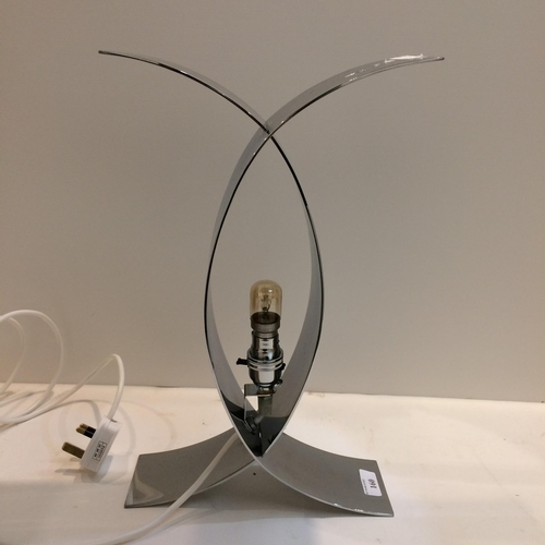 160 - Contemporary chrome table lamp, 39cmH
(Lamp has been totally rewired c/w new bulb holder)