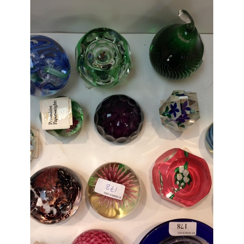 178 - Collection of Caithness and other glass paperweights, and Caithness paperwork