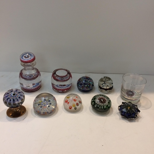 180 - Collection of Cut Candy Cane glass paper weights and various makers