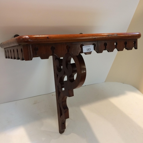 183 - Victorian mahogany wall bracket 40cm W