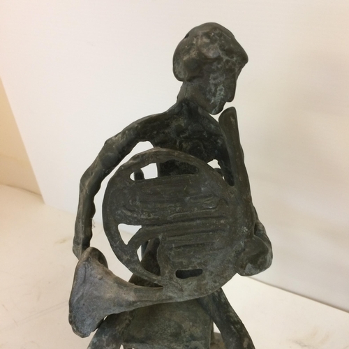 189 - Two C20th bronze style figures, abstract 