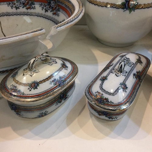 190 - A quantity of china - large wash jug and bowl, with some wear and damage