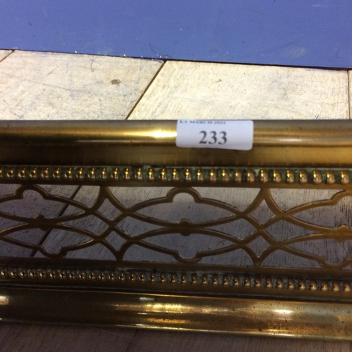 233 - Decorative brass fire fender with pierced work decoration
109cm length x 28cm depth x 15 cm height