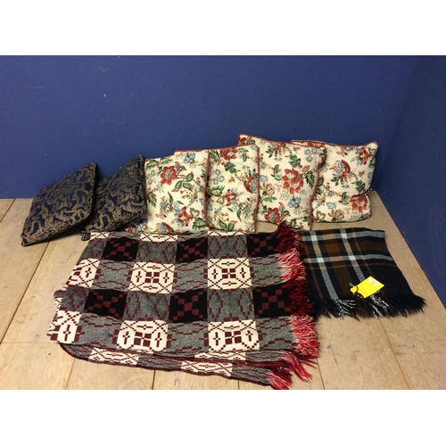 246 - Quantity of cushions and rugs (from a nice clean home)