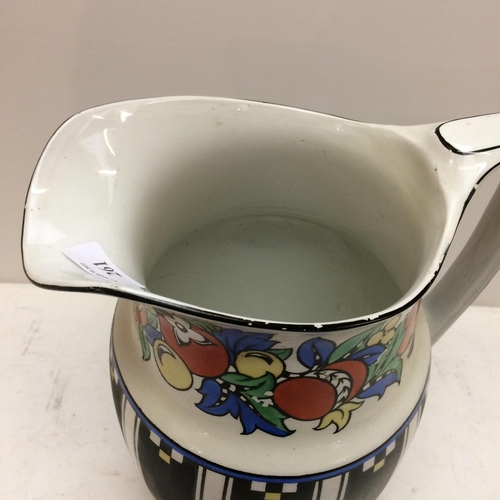 261 - Large wash bowl and jug, some wear