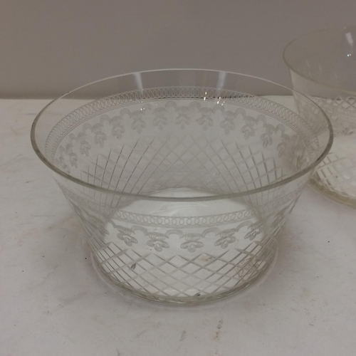 269 - Four etched glass bowls