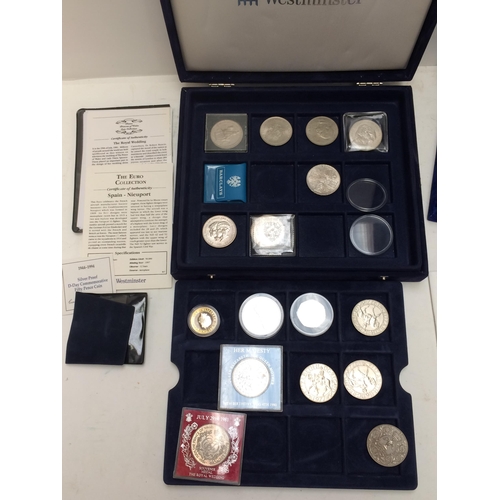 287 - 2 cases of coins, Royal Mint  Millennium cased presentation coinage 