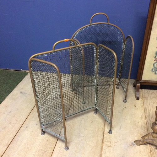 295 - Brasswares to include, firescreen, dogs, umbrella stand, walking sticks  etc