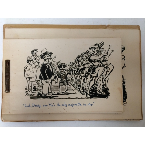 297 - Mid century original artwork of Daily newspapers comic strips by D N Fergusson