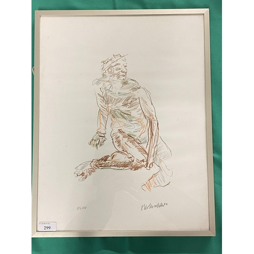 299 - Oska Kokoschka (Austrian 1886-1980) a lithograph print of a seated gentleman