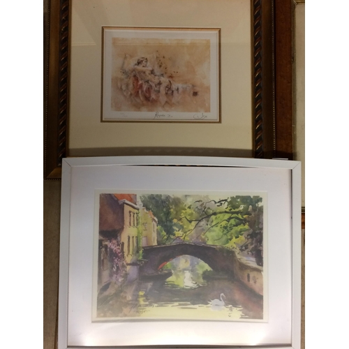 301 - Triptych framed limited edition prints by Jane Wheeler, dated 1985. 94cmH x 65 each overall, and sig... 