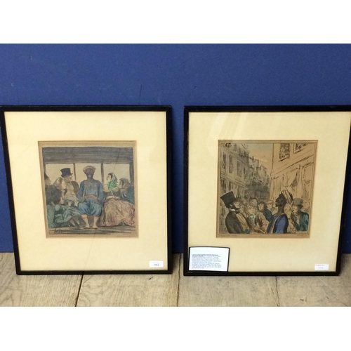 302 - Pair French lithographs by Honoré Daumier