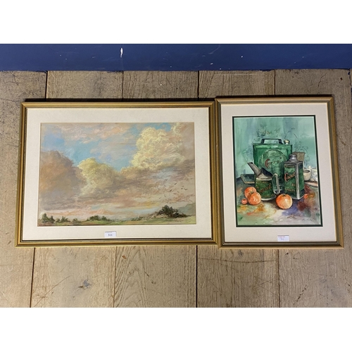 311 - Framed and glazed pastel, marked verso 