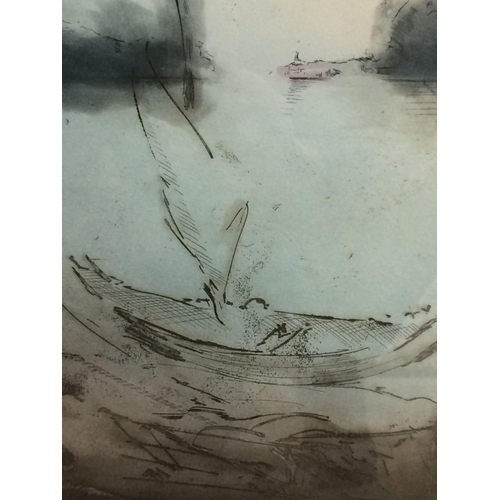 322 - M J Wells (British, Contemporary), Etching, Evening Harbour II, signed, titled and numbered 113 / 20... 