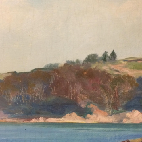 328 - John Henry Willis, RBA, ARCA ( British, 1887 - 1989) , The Cove, Paignton, Devon, Oil on Board, gilt... 