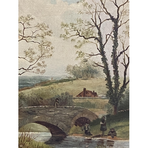 365 - Pair of framed and glazed signed Wilfred Gaton  watercolour landscape scenes;  and  another pair of ... 