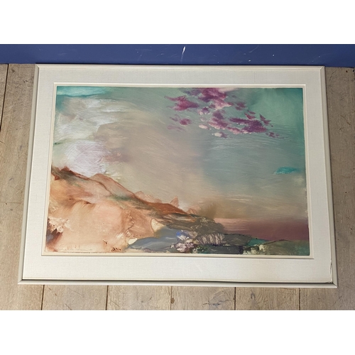 366 - John Maxon, lithograph, landscape, signed and dated 1984, 94x 126 framed and glazed