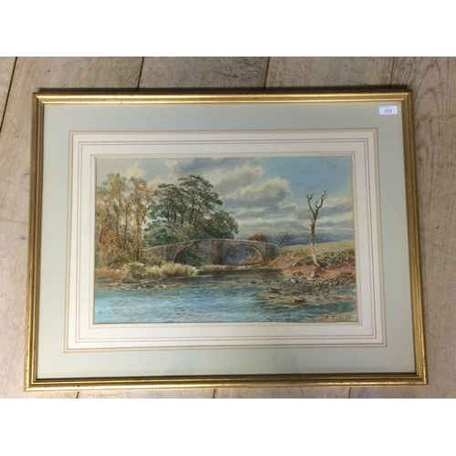 373 - JOHN SYER (1815-1885), Watercolour, river scene, signed lower right, 50 x 32xm framed and glazed