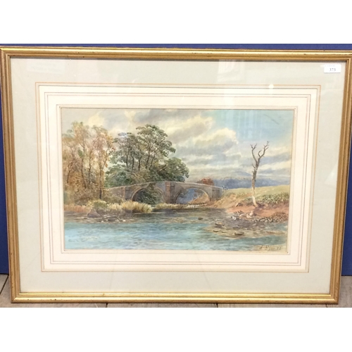 373 - JOHN SYER (1815-1885), Watercolour, river scene, signed lower right, 50 x 32xm framed and glazed