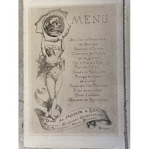 386 - Family Roux Brothers, famous Chefs Memorabilia ,  collection of 8 historic menus, see images for det... 