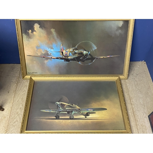 407 - Pair of military aeroplane prints, framed, as found