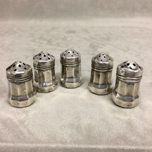 42 - 5 mini sterling silver peppertrees, all marked sterling to base, 22g