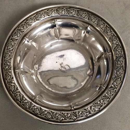 43 - Two American sterling silver items to include sweet meat dish with cast rim, and sterling silver cup... 