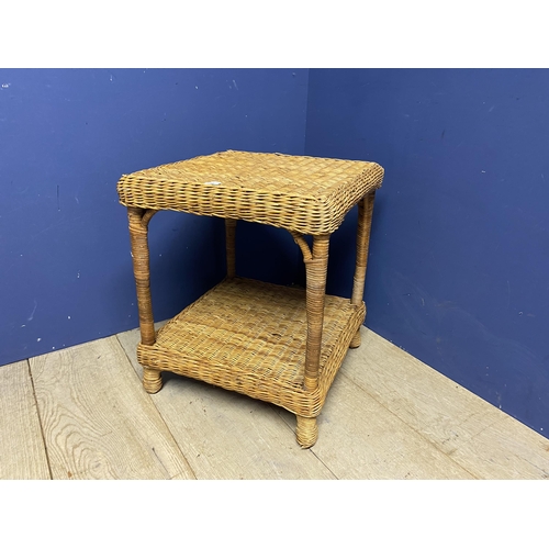 495 - A wicker 2 tiered side table