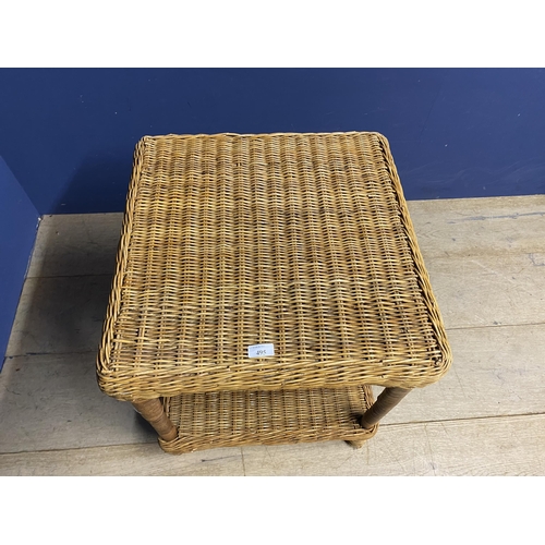 495 - A wicker 2 tiered side table