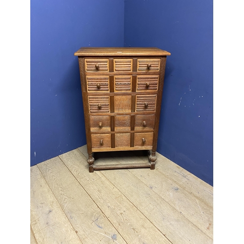 508 - A light coloured wooden 5 drawer narrow chest 108 x 121 x 70h cm