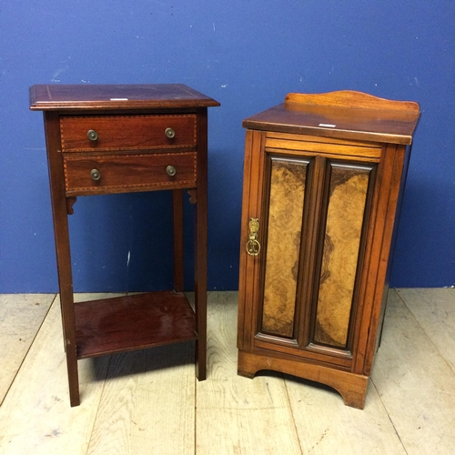 513 - Small modern occasional side table with 2 drawers, and another with  a cupboard